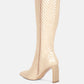 Prinkles Quilted Italian Block Heel Calf Boots