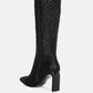 Prinkles Quilted Italian Block Heel Calf Boots
