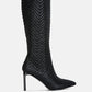 Prinkles Quilted Italian Block Heel Calf Boots