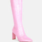 Prinkles Quilted Italian Block Heel Calf Boots