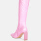 Prinkles Quilted Italian Block Heel Calf Boots