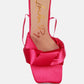 Pristine Satin Strap Triangular Block Heel Sandals