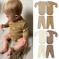 Cartoon & Floral Pattern Long Sleeve Onesies With Pants Sets