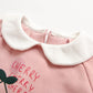 1pcs Cherry & Slogan Pattern Doll Neck Longsleeve Onesies