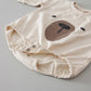 1pcs Cartoon Bear Graphic Simple Style Crotchets Jumpsuit