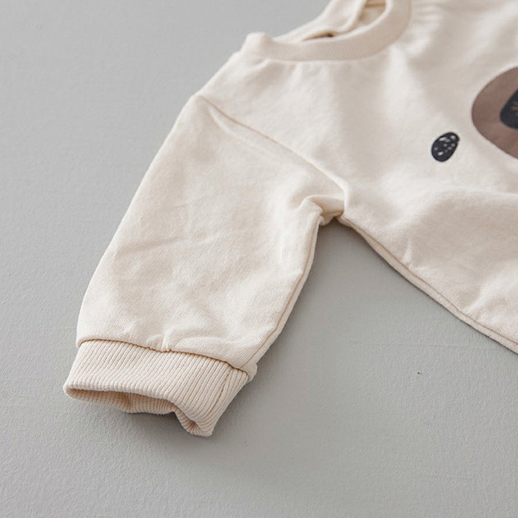 1pcs Cartoon Bear Graphic Simple Style Crotchets Jumpsuit