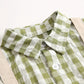 1pcs Plaid Pattern False 1 Pieces Design Lapel Bodysuit Onesies