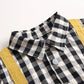 1pcs Plaid Pattern False 1 Pieces Design Lapel Bodysuit Onesies