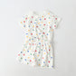 1pcs Plaid & Heart Pattern Tee Combo Shorts Simply Style Sets