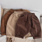 Solid Color Corduroy Fabric Long Pants With Pockets