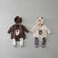 1pcs Cartoon Bear Graphic Simple Style Crotchets Jumpsuit
