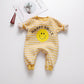 1pcs Striped & Dot Pattern Long Sleeved Romper Jumpsuit