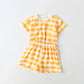 1pcs Plaid & Heart Pattern Tee Combo Shorts Simply Style Sets