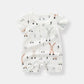 1pcs Rabbit Graphic Single Breasted Design Simply Jumpsuit Pajamas