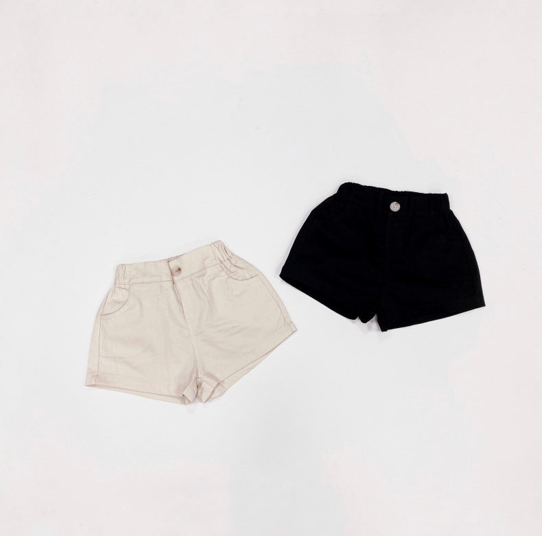 Solid Color Basic Denim Shorts With Pockets