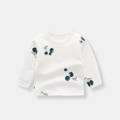 Allover Fruit Graphic 100% Pure Organic Cotton Side Snap Button Tops