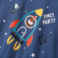 Planet Pattern Round Collar Cotton Hoodie