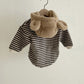 1pcs Striped Graphic Cartoon Shape Design Fleece Thermal Hoodies
