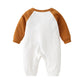 3D Cartoon Animal Patchwork Design Color Matching Long-Sleeved Rompers