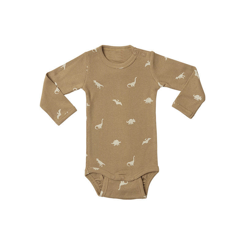 Cartoon & Floral Pattern Long Sleeve Onesies With Pants Sets
