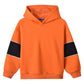 Contrast Tape Design Solid Color Fleece Thickened Hoodies