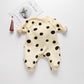 1pcs Striped & Dot Pattern Long Sleeved Romper Jumpsuit