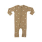 Dinosaur & Floral Print Pattern Zipper Front Design Jumpsuit