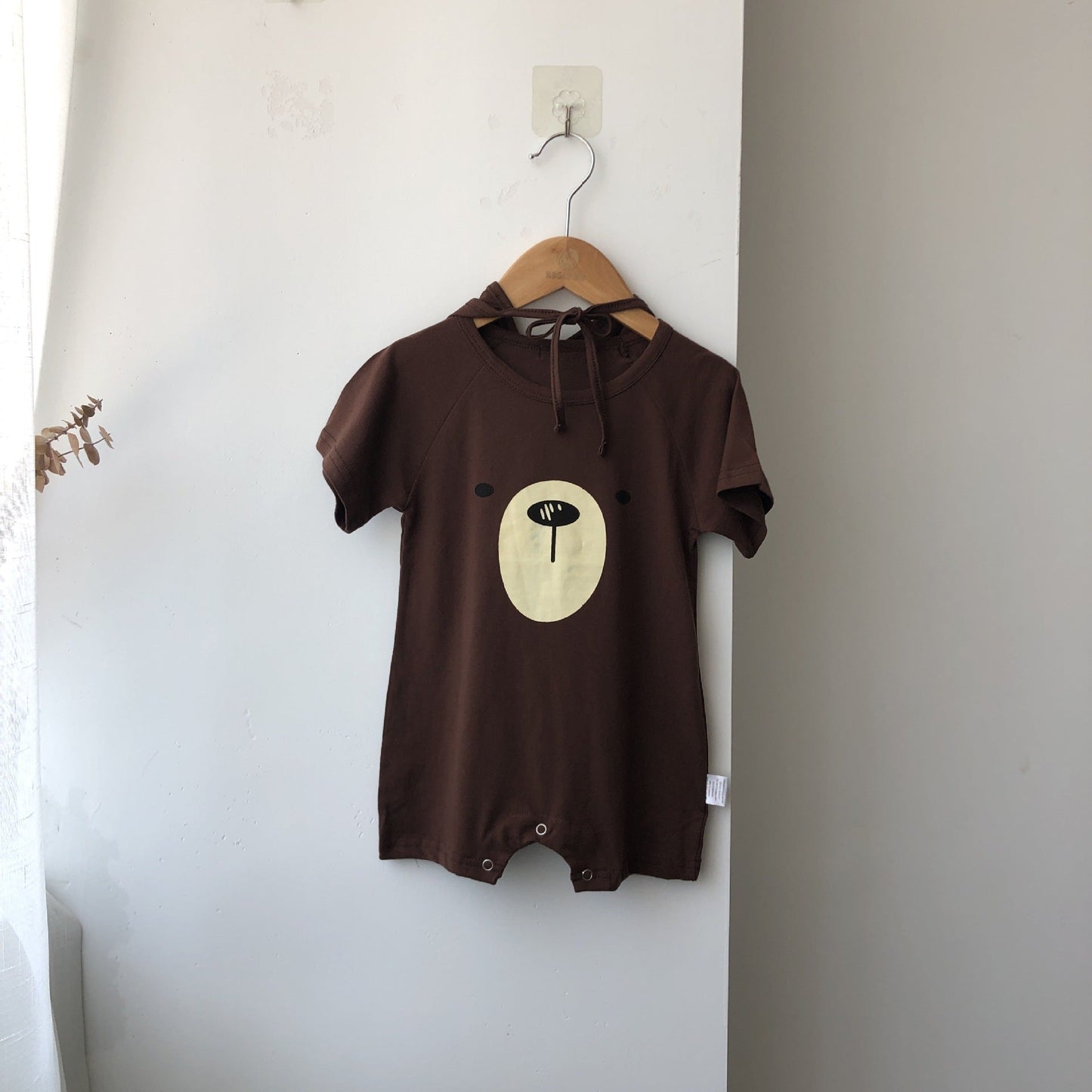 1pcs Cartoon Bear Graphic Simple Style Crotchets Jumpsuit