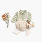 1pcs Plaid Pattern False 1 Pieces Design Lapel Bodysuit Onesies