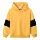 Contrast Tape Design Solid Color Fleece Thickened Hoodies