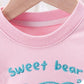 Cartoon Bear Patched Graphic Kids Valentine’ Day Clothes Pullover Hoodies