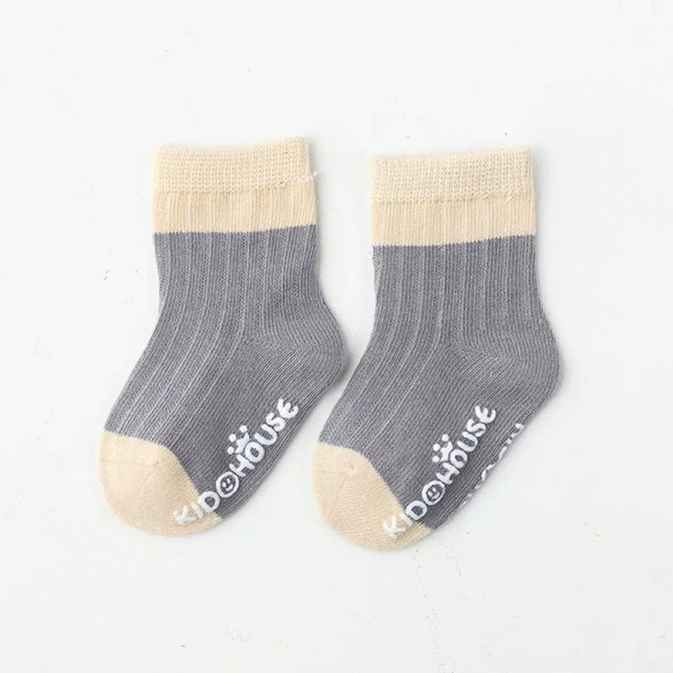 Two Colors Contrast Boneless Bottom Dispensing Socks