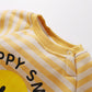 1pcs Striped & Dot Pattern Long Sleeved Romper Jumpsuit