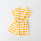 1pcs Plaid & Heart Pattern Tee Combo Shorts Simply Style Sets