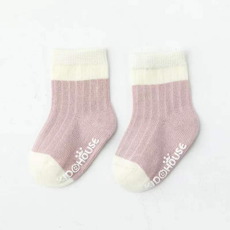 Two Colors Contrast Boneless Bottom Dispensing Socks