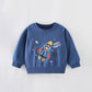 Planet Pattern Round Collar Cotton Hoodie