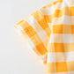 1pcs Plaid & Heart Pattern Tee Combo Shorts Simply Style Sets
