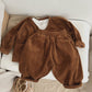 Solid Color Corduroy Fabric Long Pants With Pockets