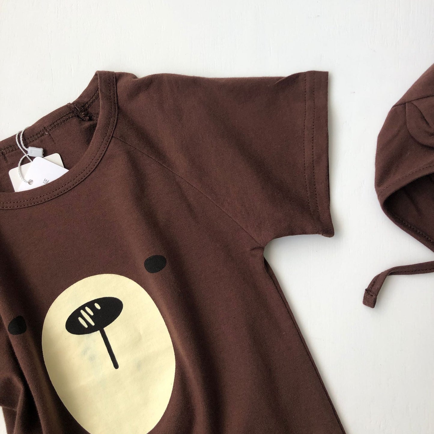 1pcs Cartoon Bear Graphic Simple Style Crotchets Jumpsuit