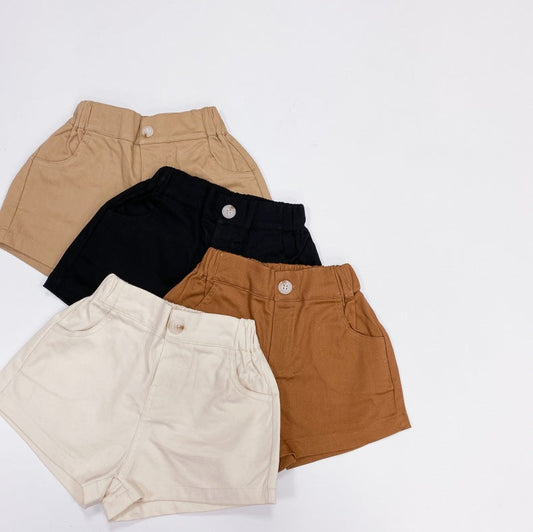 Solid Color Basic Denim Shorts With Pockets