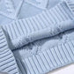 Crochet Knitting Pattern Striped V-Neck Design College Style Sleeveless Vest Sweater
