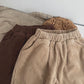 Solid Color Corduroy Fabric Long Pants With Pockets