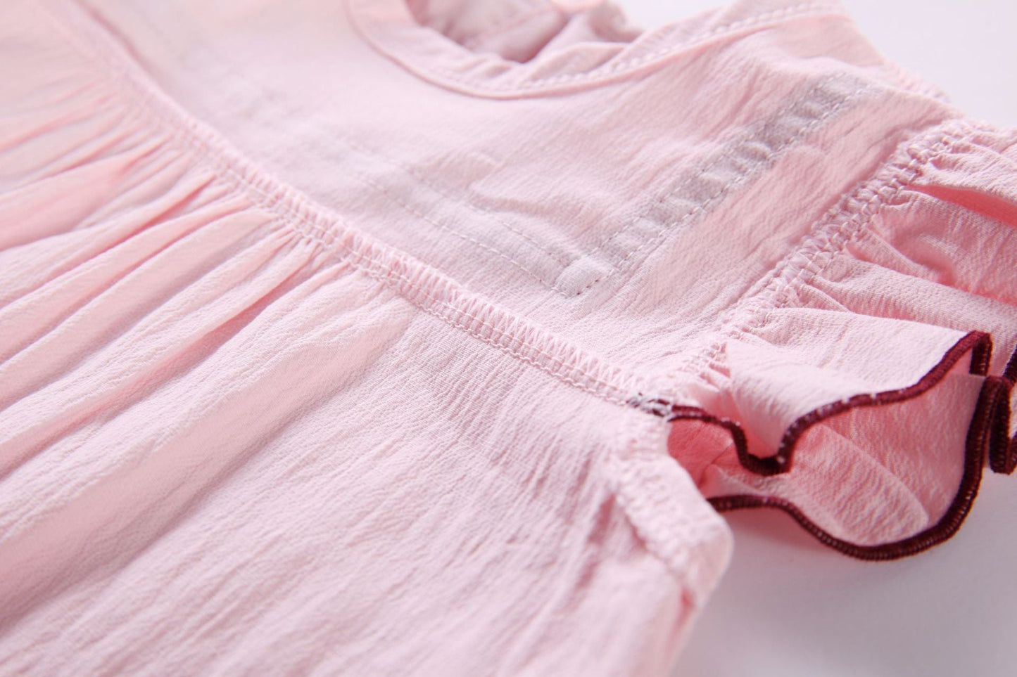 1pcs Contrast Tape Patched Frill Trim Sleeveless Onesies & Hat