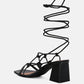 Provoked Lace Up Block Heeled Sandals