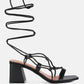 Provoked Lace Up Block Heeled Sandals