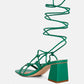Provoked Lace Up Block Heeled Sandals