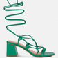 Provoked Lace Up Block Heeled Sandals