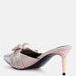Queenie Satin Stiletto Mule Sandals
