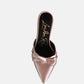 Queenie Satin Stiletto Mule Sandals