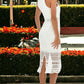 RIVERS MIDI DRESS - WHITE LACE